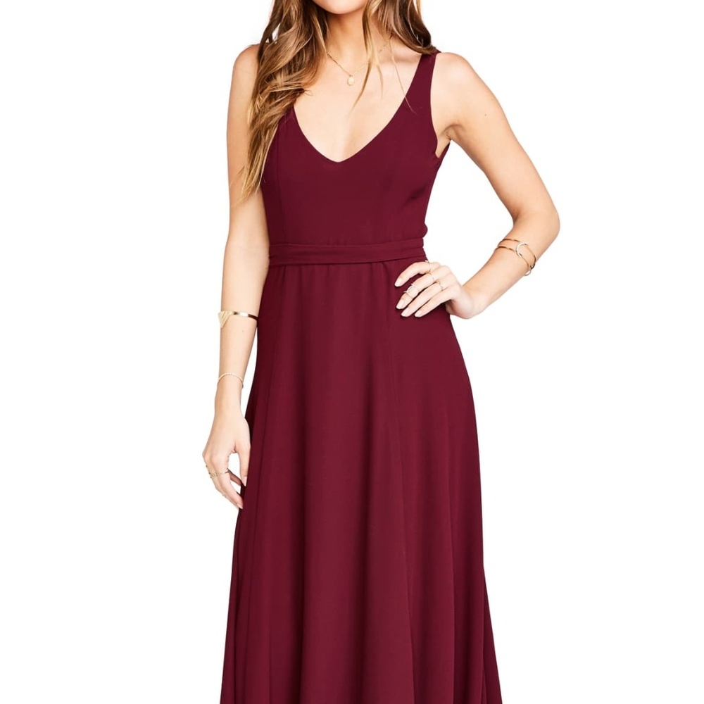 Show Me Your Mumu Burgundy V-Neck Sleeveless Maxi Dress